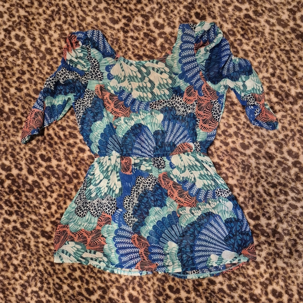 Forever 21 Multicolor Patterned Blouse Small - Picture 4 of 13